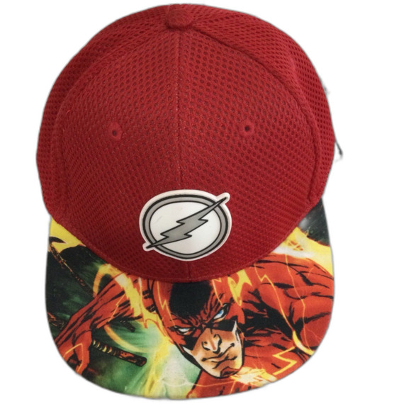 The Flash Cap Hat Men's Adjustable Red DC Comics Graphic Mesh Truckers Logo - Picture 1 of 8